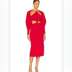 Cult Gaia red sweater dress with cutouts